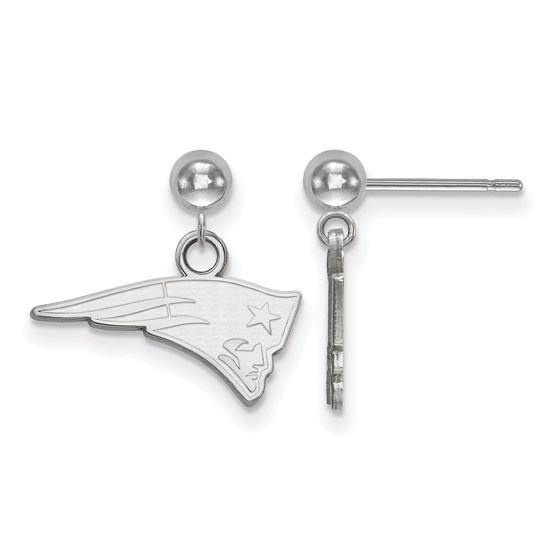 Sterling Silver New England Patriots Dangle Ball Earrings Sterling Silver New England Patriots Dangle Ball Earrings